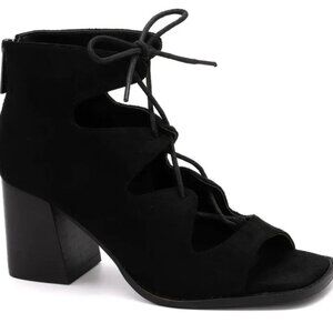 CORKY Wally Women's Open Toe Lace Up Chunky Heel Booties